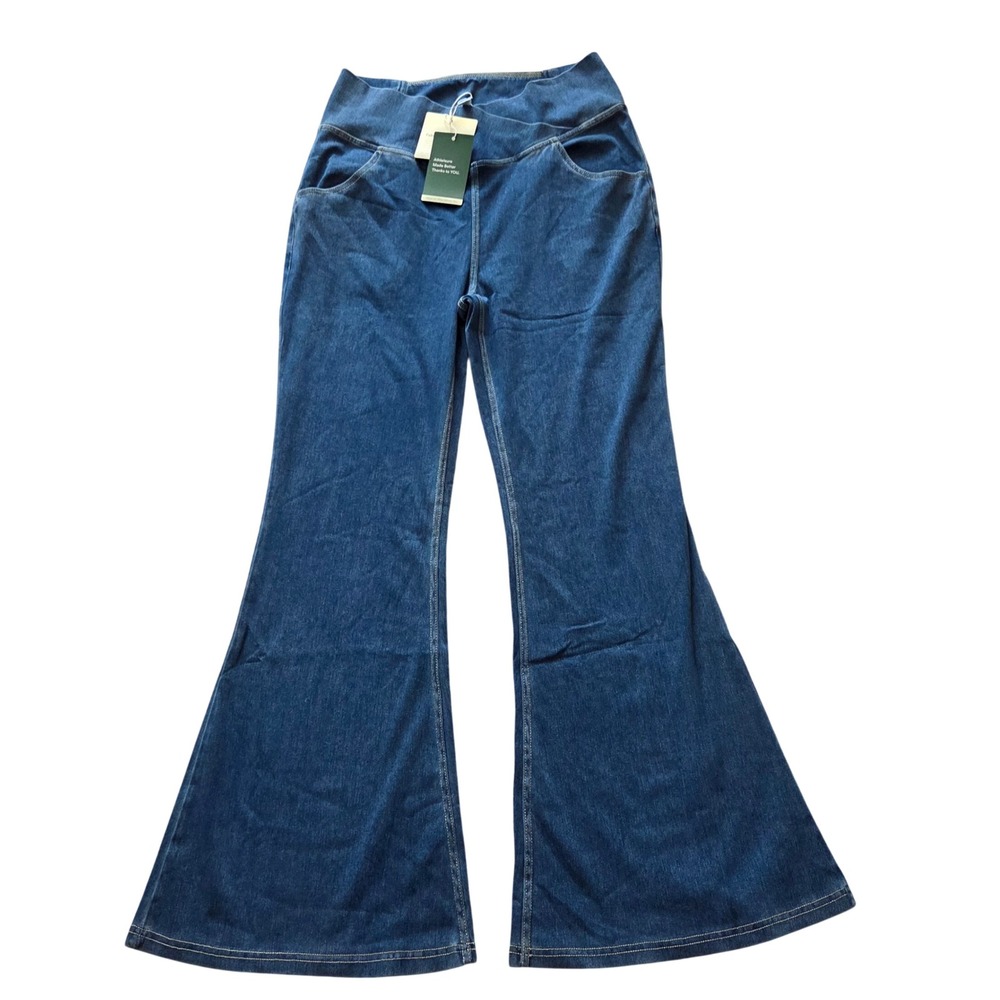 Halara Flex High Waisted Crossover Pocket Washed Casual Jeans Large Petite